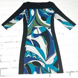 𝅺🍩XS Banana Republic Geometric Dress Green and Black